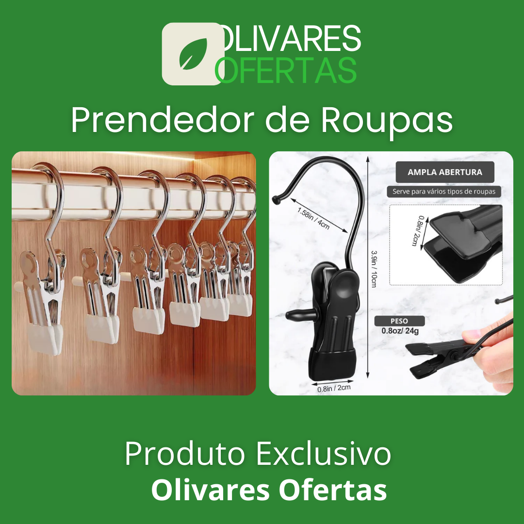 Prendedor de Roupas Antideslizantes Flip + Frete Grátis